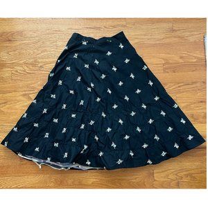 Sydney Bush Original Skirt / Vintage 1950s? / Embroidered Flowers / EUC / XS S